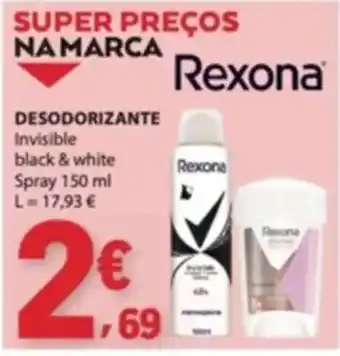 E.Leclerc Desodorante invisible black & white rexona promoção