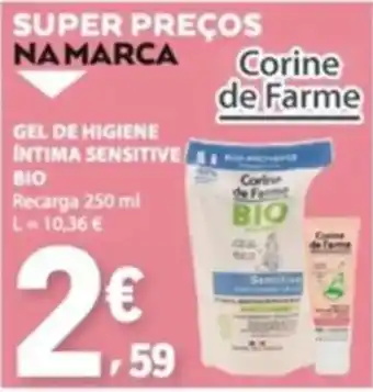 E.Leclerc Gel de higiene íntima sensitive bio corine de farme promoção