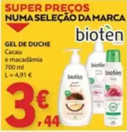 E.Leclerc Gel de duche cacau e macadâmia bioten promoção