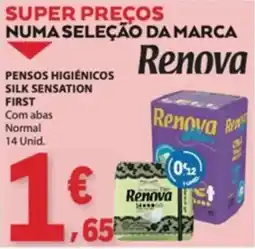 E.Leclerc Pensos higiénicos silk sensation first com abas normal renova promoção
