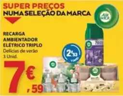 E.Leclerc recarga ambientador elétrico triplo air wick delícias de verão promoção