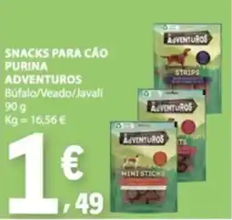 E.Leclerc Snacks para cão purina adventuros búfalo/veado/javali promoção