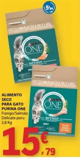 E.Leclerc alimento seco para gato purina one frango/salmão delicate peru promoção