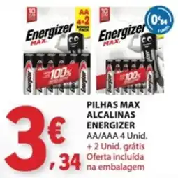 E.Leclerc Pilhas max alcalinas energizer promoção