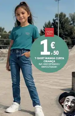 E.Leclerc Tissaia basics t-shirt manga curta criança promoção