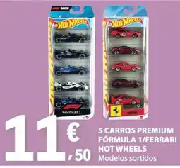 E.Leclerc hot wheels 5 carros premium fórmula 1/ferrari promoção