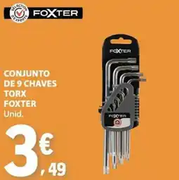 E.Leclerc Conjunto de 9 chaves torx foxter promoção