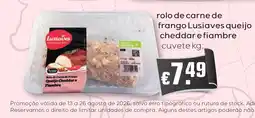 Bolama rolo de carne de frango lusiares queijo cheddar e fiambre promoção