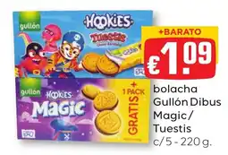 Bolama bolacha Gullón Dibus Magic/Tuestis promoção