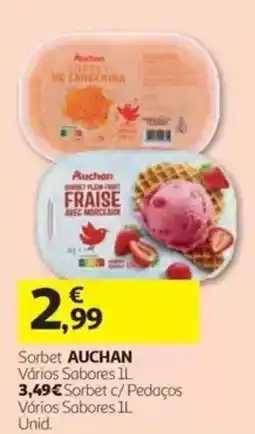 Auchan Sorbet auchan vários sabores promoção