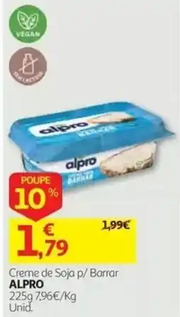Auchan Creme de Soja p/ Barrar Alpro promoção
