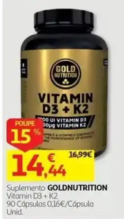Auchan Suplemento goldnutrition vitamin d3 + k2 promoção
