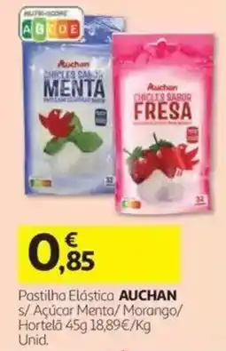 Auchan Pastilha Elástica Auchan s/ Açúcar Menta/ Morango/ Hortelã promoção