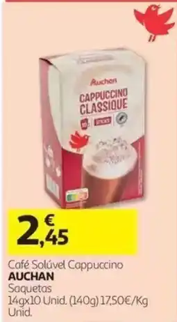 Auchan Café Solúvel Cappuccino Auchan promoção