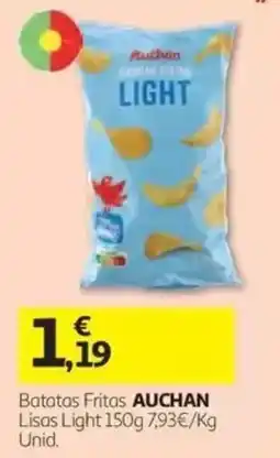 Auchan Batatas Fritas Auchan Lisas Light promoção