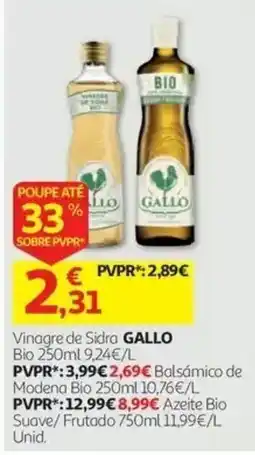 Auchan Vinagre de Sidra GALLO promoção