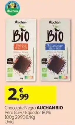 Auchan Chocolate Negro Auchan Bio promoção
