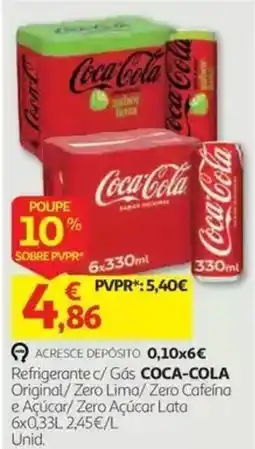 Auchan Refrigerante c/ Gás COCA-COLA Original/ Zero Lima/ Zero Cafeina e Açúcar/ Zero Açúcar Lata promoção
