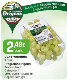 Intermarché Programa origens - uva s/grainha promoção