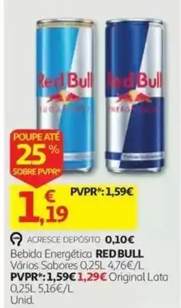 Auchan Bebida Energética Red Bull promoção