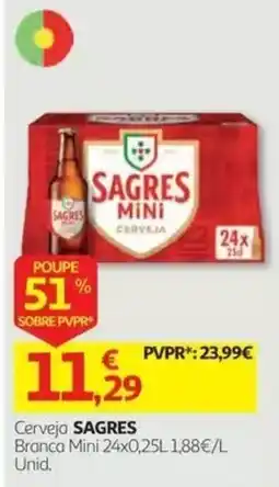 Auchan Cerveja Sagres Branca Mini promoção