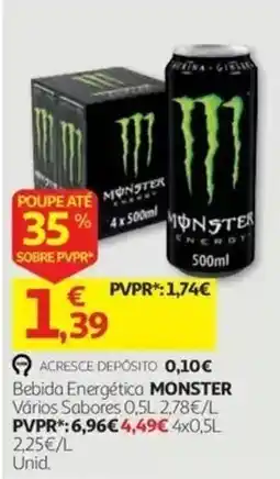 Auchan Bebida Energética Monster promoção