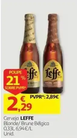 Auchan Cerveja Leffe Blonde/ Brune Bélgica promoção