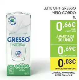Recheio Gresso - leite uht promoção