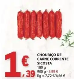 E.Leclerc Chourico de carne corrente promoção