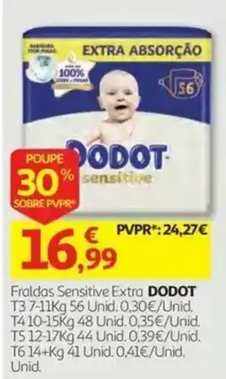 Auchan Fraldas sensitive extra dodot promoção