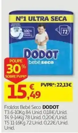 Auchan Fraldas Bebé Seco Dodot promoção