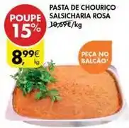 Pingo Doce Salsicharia rosa pasta de chourico promoção