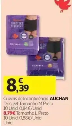 Auchan Cuecas de Incontinência Discreet promoção
