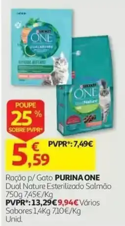 Auchan Ração p/ Gato PURINA ONE Dual Nature Esterilizado Salmão promoção