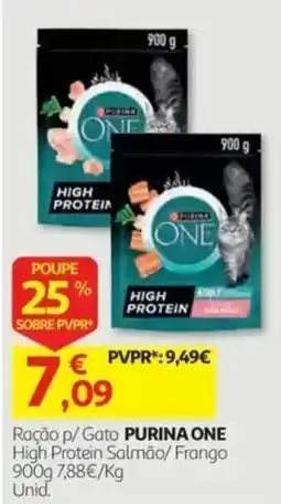 Auchan Ração p/ Gato PURINA ONE High Protein Salmão/ Frango promoção