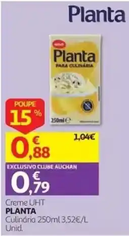 Auchan Creme UHT Planta Culinária promoção