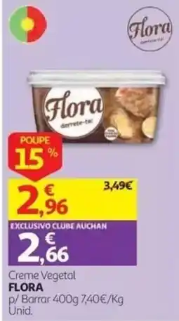 Auchan creme vegetal flora promoção