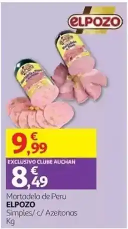 Auchan mortadela de peru elpozo simples c/ azeitonas promoção