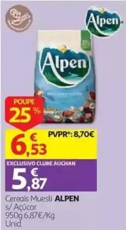 Auchan Cereais Muesli ALPEN promoção