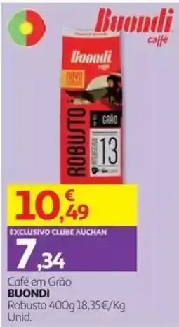 Auchan Café em Grão Buondi Robusto promoção