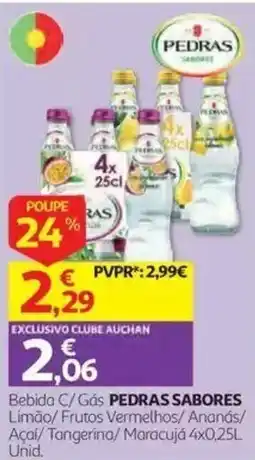 Auchan bebida c/ gás pedras sabores promoção