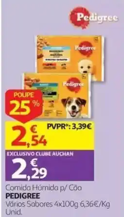 Auchan comida húmida p/ cão pedigree promoção