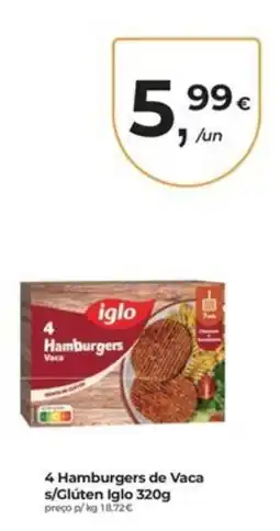 Aqui é fresco 4 hamburgers de vaca iglo promoção
