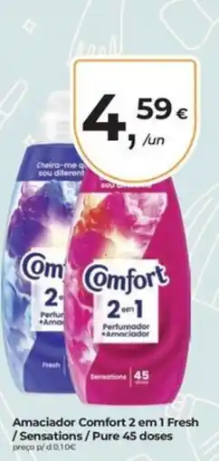 Aqui é fresco Amaciador comfort 2 em 1 fresh / sensations / pure promoção