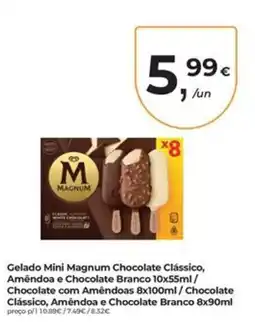 Aqui é fresco gelado mini magnum chocolate clássico, amêndoa e chocolate branco promoção