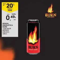 Continente Bebida energética burn original promoção