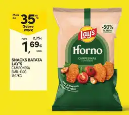 Continente Snacks batata lay's camponesa promoção