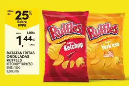 Continente batatas fritas onduladas ruffles ketchup/yorkeso promoção