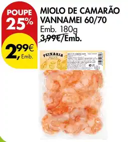 Pingo Doce miolo de camarão vannamei promoção