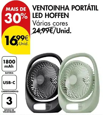 Ventoinha portátil led hoffen